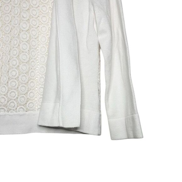Peter Nygard Womens White Long Sleeve Cardigan Sweater Open Front Embroidered - Picture 3 of 8
